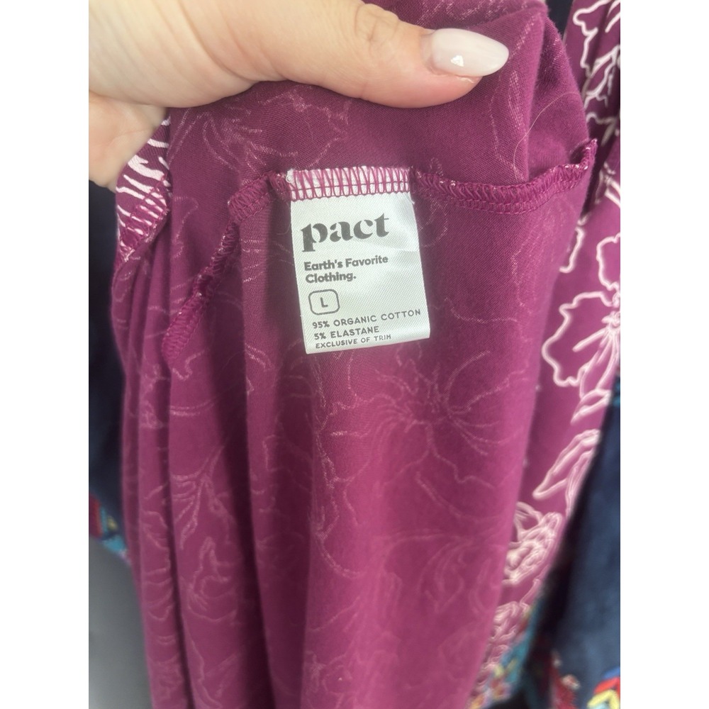 BUNDLE Pact Fit & Flare Open Back Maxi Dress Cotton Large pink & black - Picture 9 of 11